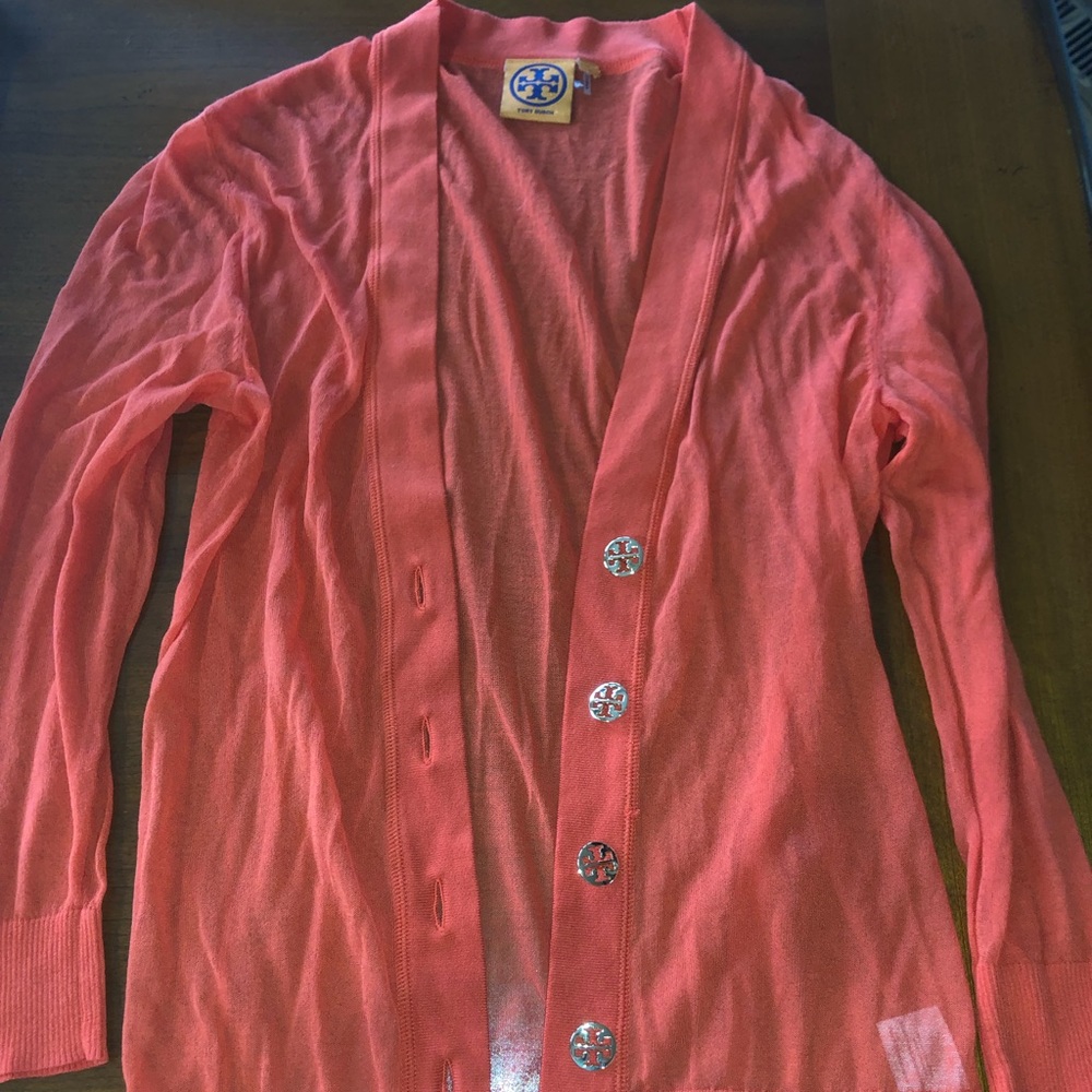 Orange Tory Burch Cardigan